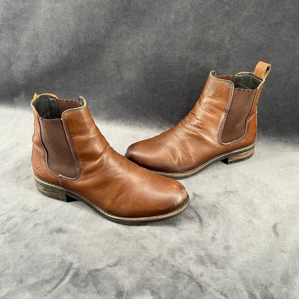 Taos Women's Leather Chelsea Ankle Boots Brown Made in Portugal Size 8.5